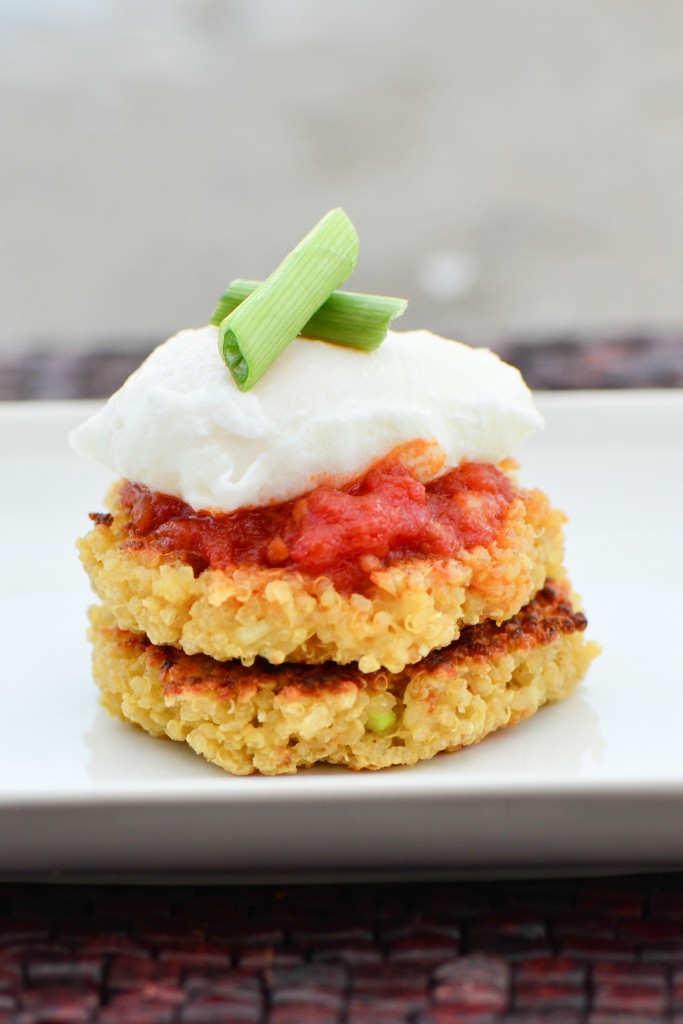 quinoa cakes with tomato sauce and poached egg (1 of 2)