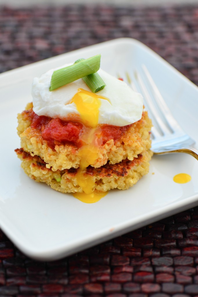 quinoa cakes with tomato sauce and poached egg (2 of 2)